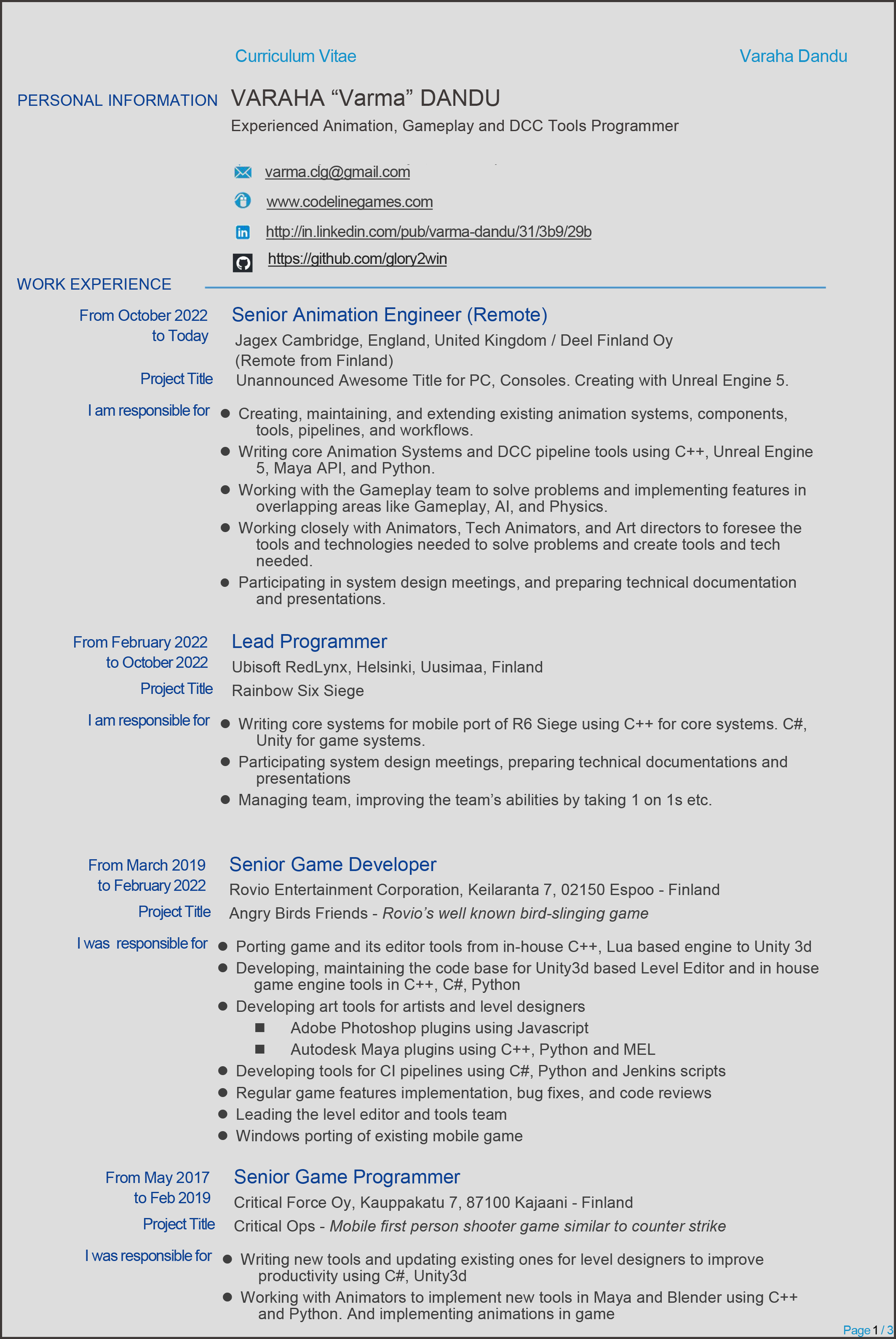 cv varha dandu page 1